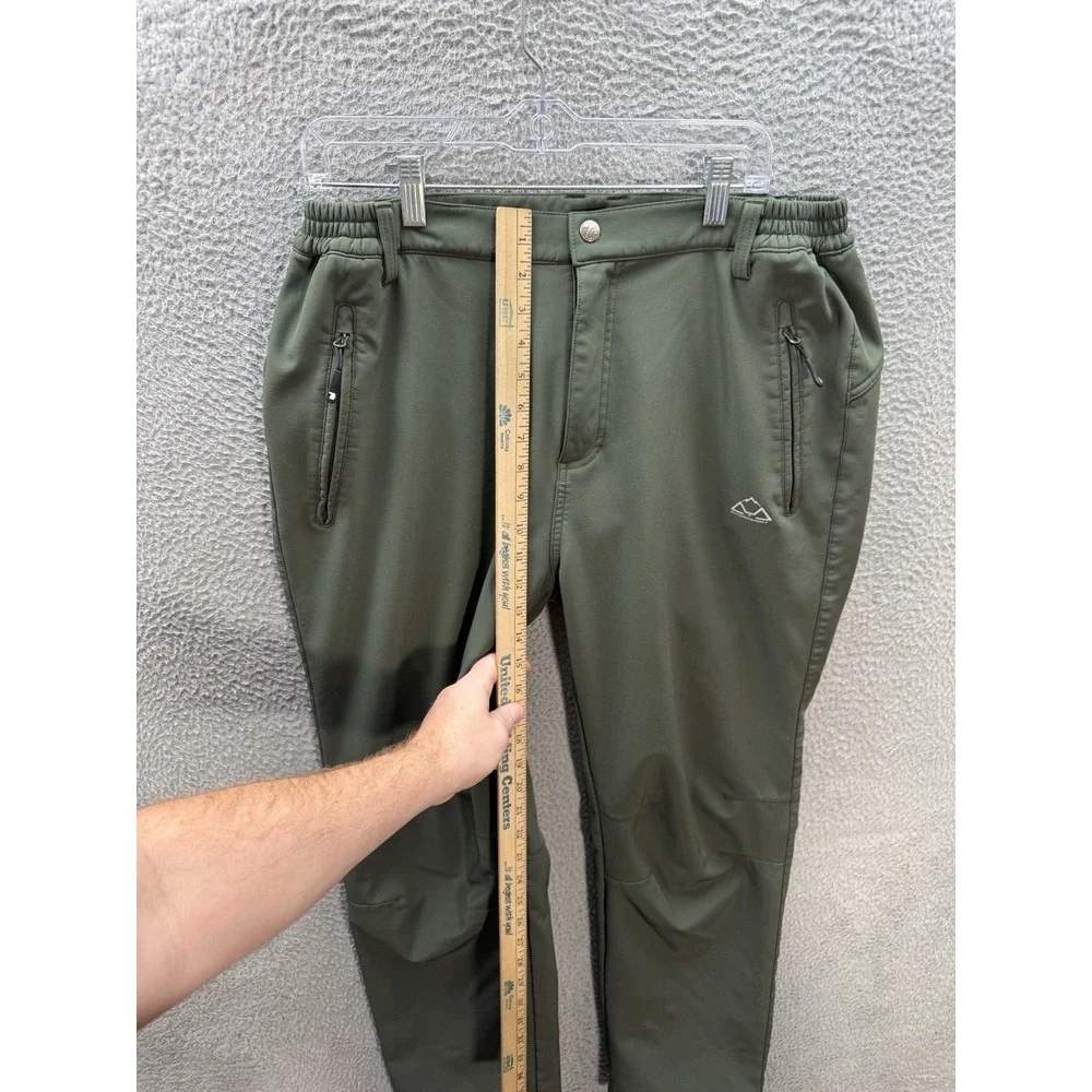 Outdoor Sports Pants Mens 36 Green Fleece Lined Performance Articulated‎ Knee